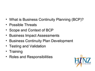 BUSINESS CONTINUITY PLANNING | PPT
