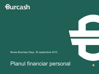 Mures Business Days, 30 septembrie 2010 Planulfinanciar personal 