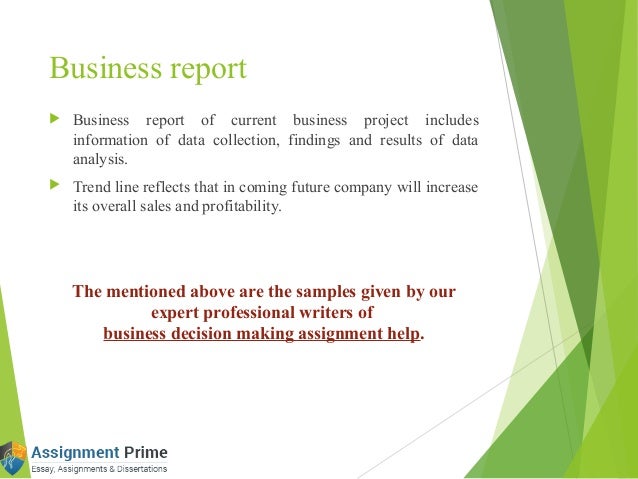 sample of business decision making assignment