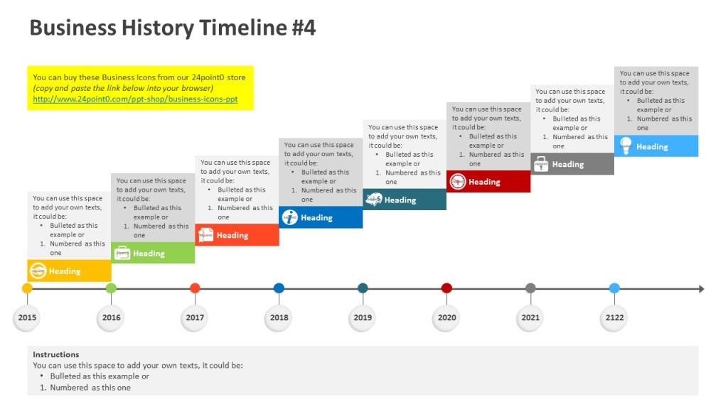 Business History Timeline Powerpoint Template