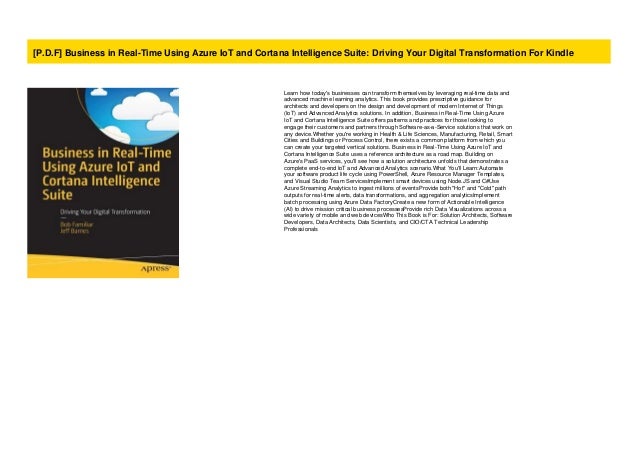 P D F Business In Real Time Using Azure Iot And Cortana Intelligenc