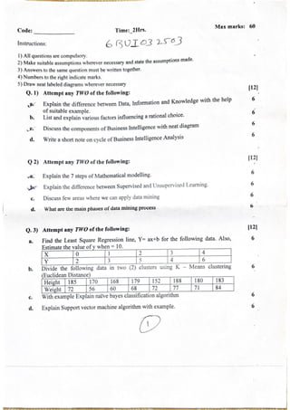 Business-Intelligence question paper 2023