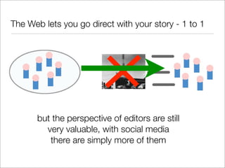 The Web lets you go direct with your story - 1 to 1




      but the perspective of editors are still
        very valuab...