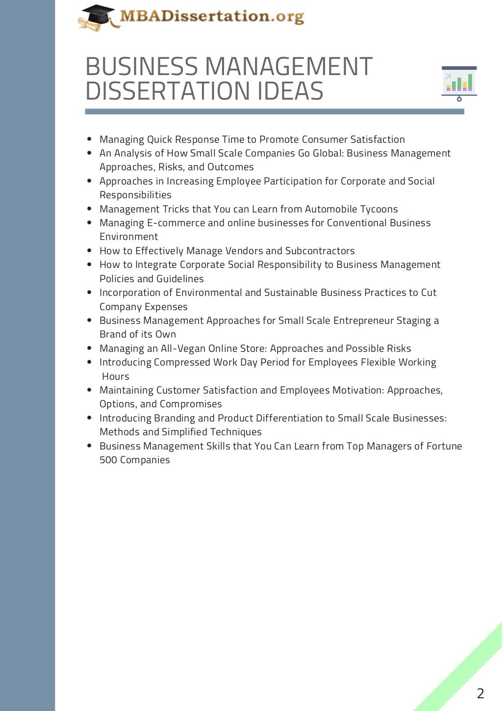 masters dissertation topics business management