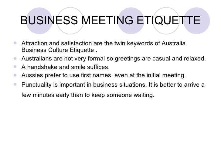 Business Meeting Etiquette