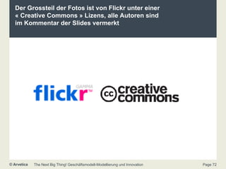 Der Grossteil der Fotos ist von Flickr unter einer « Creative Commons » Lizens, alle Autoren sind im Kommentar der Slides vermerkt 