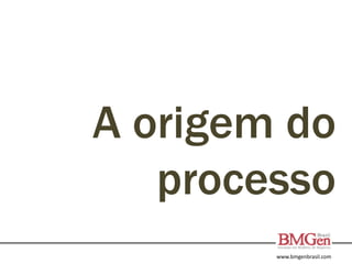 www.bmgenbrasil.com
A origem do
processo
 
