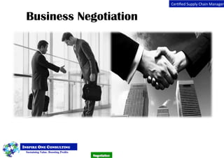 Business Negotiation
INSPIRE ONE CONSULTING
Sustaining Value. Boosting Proﬁts
Cer$ﬁed	
  Supply	
  Chain	
  Manager	
  
0	
  
 