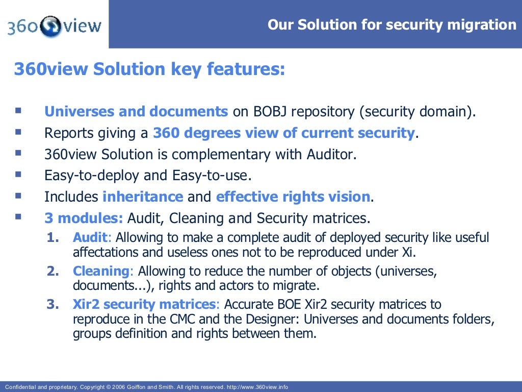 Business Objects XI security Concepts