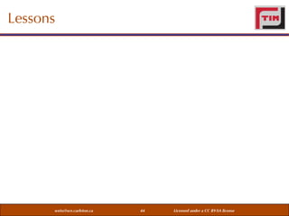 Lessons

weiss@sce.carleton.ca

44

Licensed under a CC BY-SA license

 