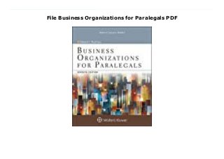 File Business Organizations for Paralegals PDF
Download Here https://nn.readpdfonline.xyz/?book=1454852208 usiness Organizations for Paralegals thoroughly covers all the various types of business organizations, providing a solid and up-to-the minute understanding of each entity. There is more in-depth treatment of Limited Liability Partnerships and Limited Liability Companies than in any other text, and an entire chapter is devoted to securities regulation. Designed for the paralegal student, Business Organizations for Paralegals relies on a clear and direct presentation, and each chapter includes features--both conventional and Internet-based--that help students prepare for real-life paralegal work. Download Online PDF Business Organizations for Paralegals, Read PDF Business Organizations for Paralegals, Read Full PDF Business Organizations for Paralegals, Read PDF and EPUB Business Organizations for Paralegals, Download PDF ePub Mobi Business Organizations for Paralegals, Reading PDF Business Organizations for Paralegals, Download Book PDF Business Organizations for Paralegals, Download online Business Organizations for Paralegals, Download Business Organizations for Paralegals Deborah E. Bouchoux pdf, Download Deborah E. Bouchoux epub Business Organizations for Paralegals, Read pdf Deborah E. Bouchoux Business Organizations for Paralegals, Read Deborah E. Bouchoux ebook Business Organizations for Paralegals, Read pdf Business Organizations for Paralegals, Business Organizations for Paralegals Online Read Best Book Online Business Organizations for Paralegals, Download Online Business Organizations for Paralegals Book, Download Online Business Organizations for Paralegals E-Books, Read Business Organizations for Paralegals Online, Download Best Book Business Organizations for Paralegals Online, Read Business Organizations for Paralegals Books Online Download Business Organizations for Paralegals Full Collection, Download Business Organizations for Paralegals Book, Download Business Organizations for
Paralegals Ebook Business Organizations for Paralegals PDF Download online, Business Organizations for Paralegals pdf Download online, Business Organizations for Paralegals Download, Read Business Organizations for Paralegals Full PDF, Read Business Organizations for Paralegals PDF Online, Read Business Organizations for Paralegals Books Online, Read Business Organizations for Paralegals Full Popular PDF, PDF Business Organizations for Paralegals Read Book PDF Business Organizations for Paralegals, Read online PDF Business Organizations for Paralegals, Read Best Book Business Organizations for Paralegals, Read PDF Business Organizations for Paralegals Collection, Read PDF Business Organizations for Paralegals Full Online, Read Best Book Online Business Organizations for Paralegals, Read Business Organizations for Paralegals PDF files
 