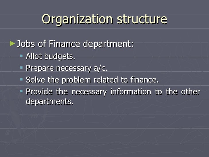 Business plan of a finance department