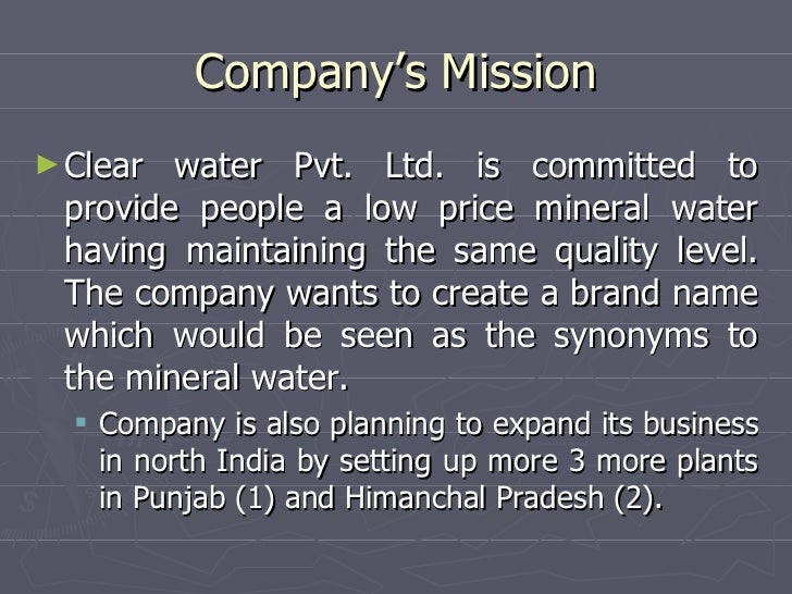 Water treatment business plan