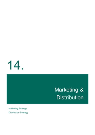 14.
Marketing &
Distribution
Marketing Strategy
Distribution Strategy
 