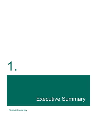 1.
Executive Summary
Financial summary
 