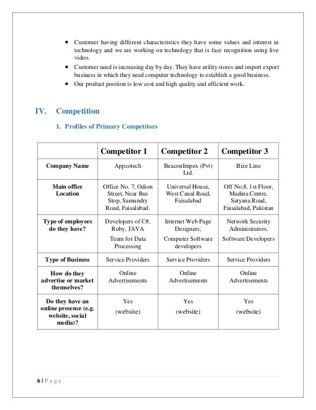 business plan of software house