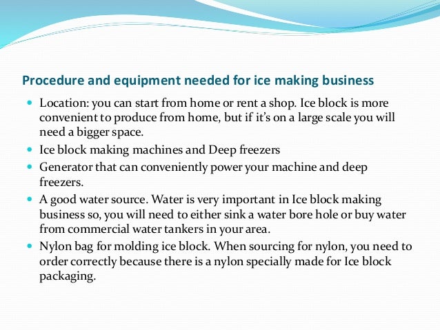 ice making business plan pdf