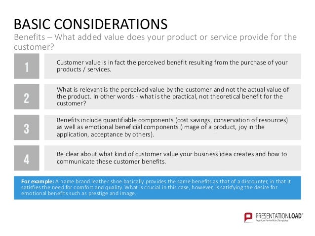business plan customer benefits