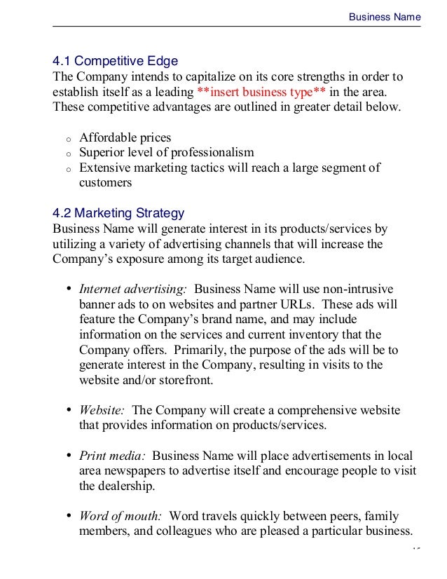 business plan template master plans doc sample business plan document