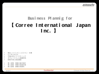 06/03/11 【 Corree International Japan Inc. 】 ,[object Object],[object Object],[object Object],[object Object],[object Object],[object Object],[object Object],[object Object],Business Plannig for 