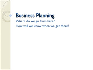 Business Planning 