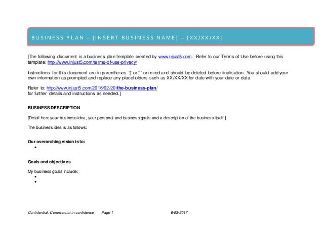 free small business plan template