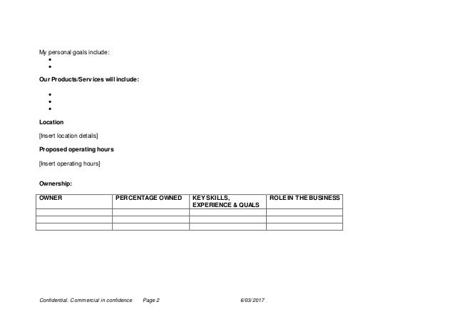 free small business plan template