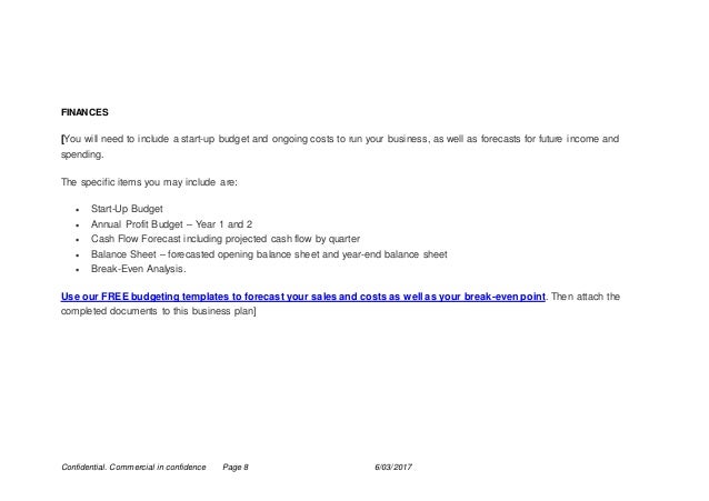 free small business plan template