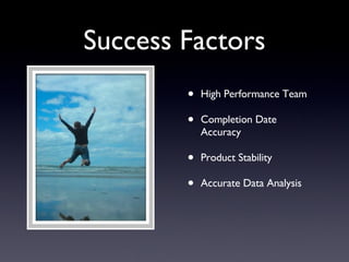Success Factors High Performance Team Completion Date Accuracy Product Stability Accurate Data Analysis 