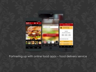 Partnering up with online food apps – food delivery service
 