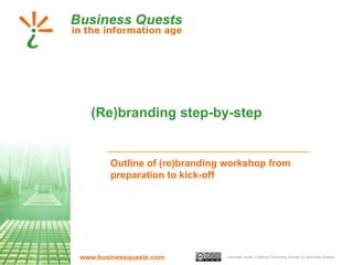 (Re)branding step-by-step Outline of (re)branding workshop from preparation to kick-off 