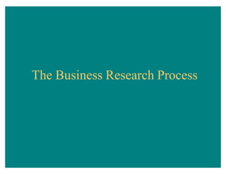 The Business Research Process
 