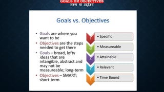 GOALS OR OBJECTIVES
िक्ष्य या उद्देश्य
 