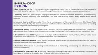 What is Python ? Why its important ? Institute for Python Course. | PPT