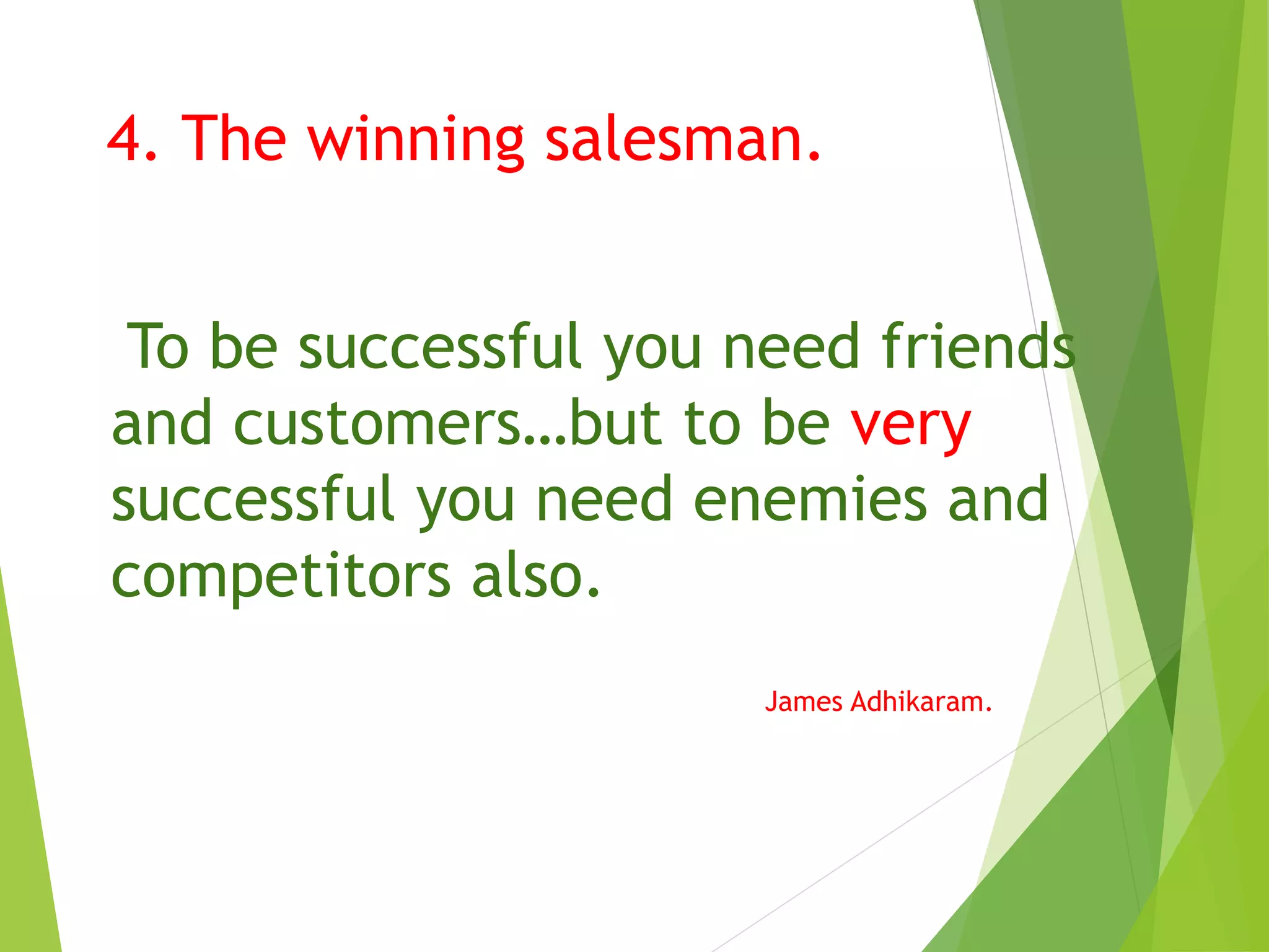 The Winner Salesman - Training to the salesmen of Edimannickal ...