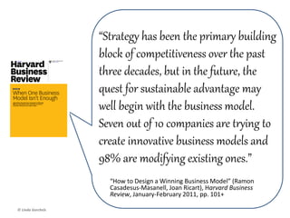 “An examination of over 400
companies listed at some point
on the Fortune 100 since its
inception revealed that 87%
experienced a stall. Fewer than
half were able to return to
moderate or high growth within
a decade, and for some the delay
was fatal.”
Matthew Olson & Derek van Bever
© Linda Gorchels
 