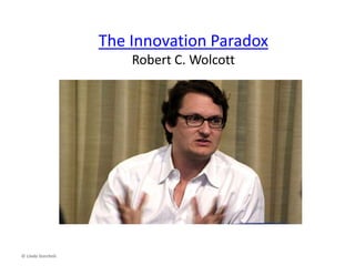 Gorchels’ business model portfolio
Boost existing
customer markets
Move into adjacent
customer markets
Create new customer
markets
Cultivate and reframe
existing products,
offerings, revenue streams
and competencies
Sustaining
Growth
(shorter-term planning
horizon; mining the
core)
Cultivate and collaborate
with external partners for
products, offerings,
revenue streams and
competencies
Disruptive Growth
(long-term planning
horizon; incite
breakthroughs)
Transformative
Growth
(intermediate-term
planning horizon; advancing
into adjacencies)
©Linda Gorchels
 