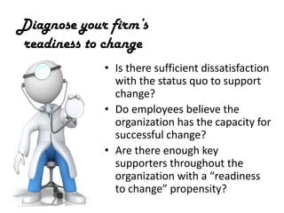 © Linda Gorchels
Work to create
readiness to change
today
in an effort to reduce
resistance to change
tomorrow
 