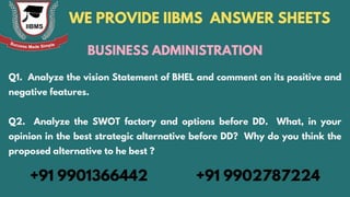 BUSINESS ADMINISTRATION I IIBMS CASE STUDY SOLUTIONS I IIBMS MBA CASE STUDY PAPERS