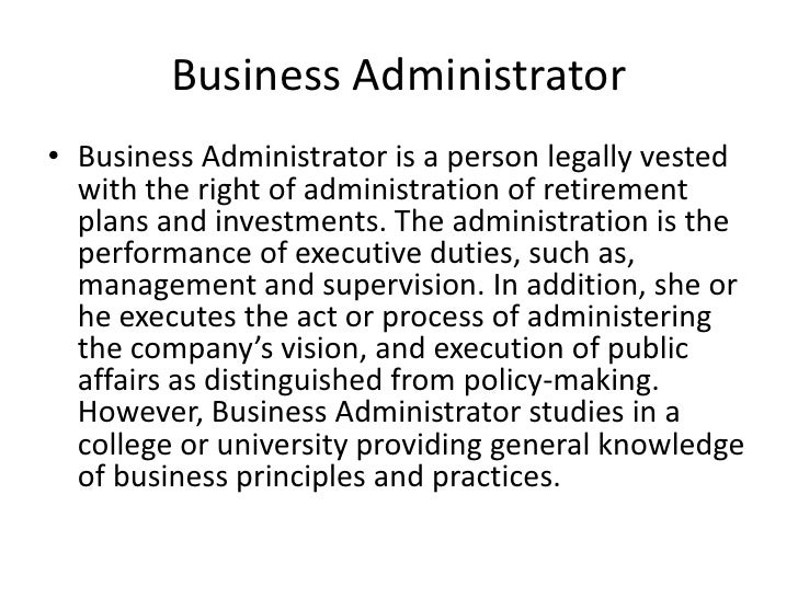 business administrator 1 business administrator duties