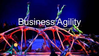 Business Agility
a little essay on new perspectives
 