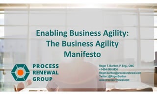 Enabling Business Agility: The Business Agility Manifesto | PDF