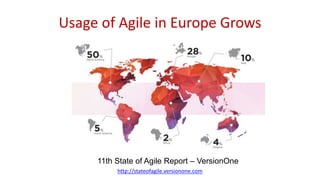  Business agility definition
 Agile approach to delivery
 Create your vision
 Agile organization structure
 Agile fra...