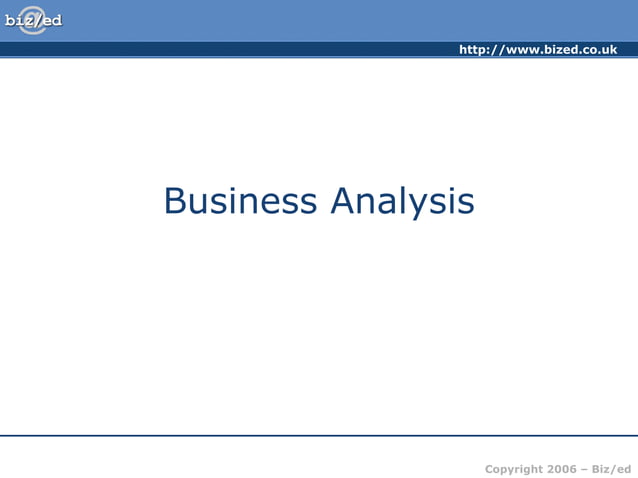 Business analysis | PPT