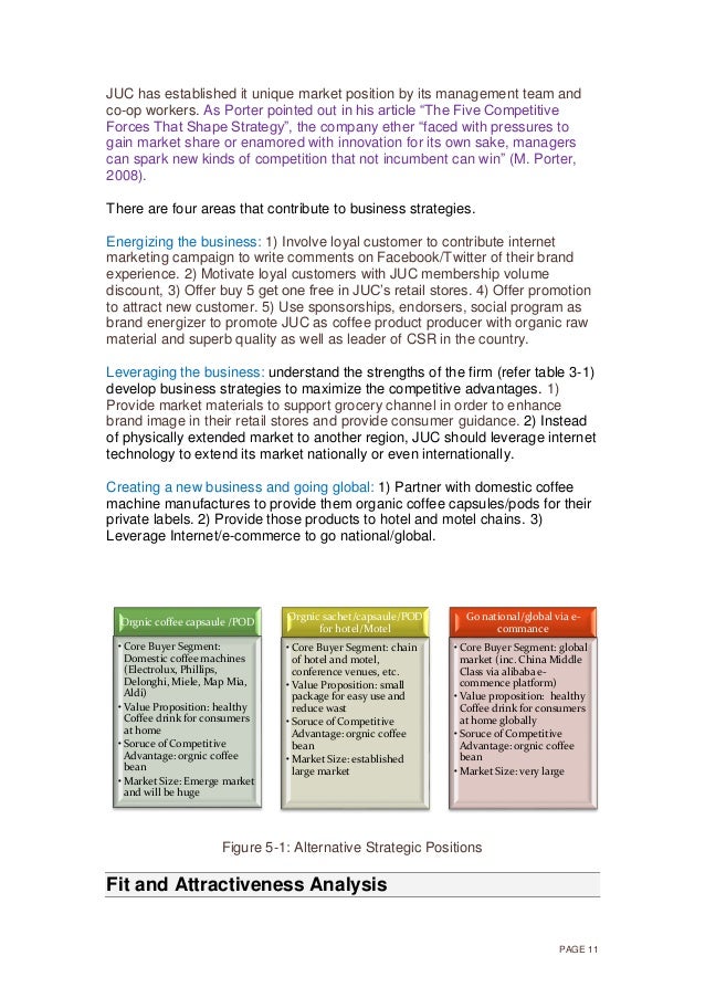 business analysis and strategy recommendation of juc strategy recommendation