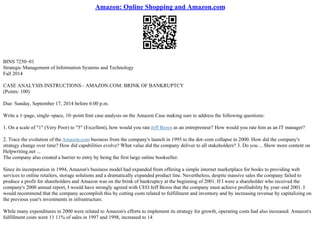 Business Analysis Of Amazon.Com Inc. Essay | PPT