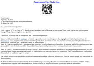 Business Analysis Of Amazon.Com Inc. Essay | PPT