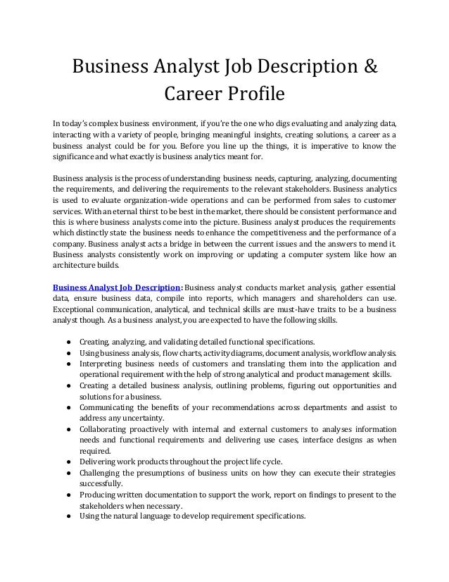 business analyst job description career profile data analyst job duties