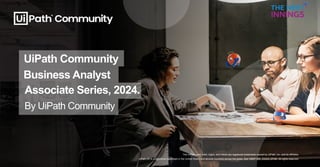 The UiPath word mark, logos, and robots are registered trademarks owned by UiPath, Inc. and its affiliates.
UiPath (R) is ...