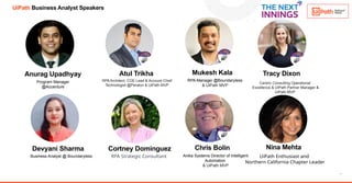 3
Atul Trikha
RPA Architect, COE Lead & Account Chief
Technologist @Peraton & UiPath MVP
Devyani Sharma
Business Analyst @...